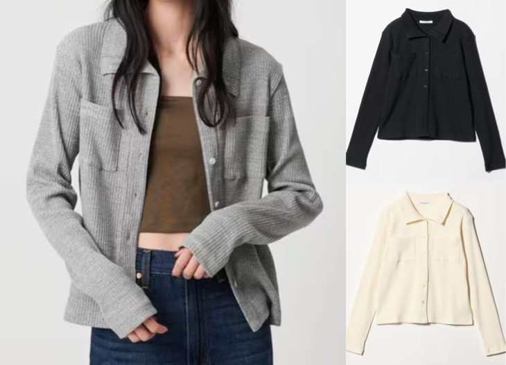 BEAUTY&YOUTH(ビューティーアンドユース)グレーのシャツカーディガン