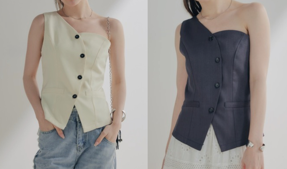 ECREL（エクレール）オフホワイトのワンショルベスト