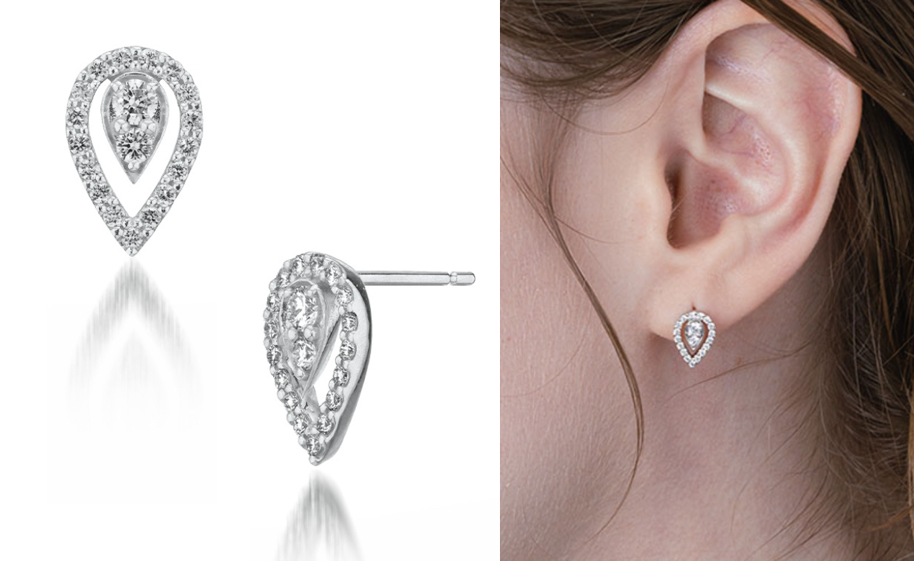 STAR JEWELRY（スタージュエリー）シルバーxダイヤのドロップピアス