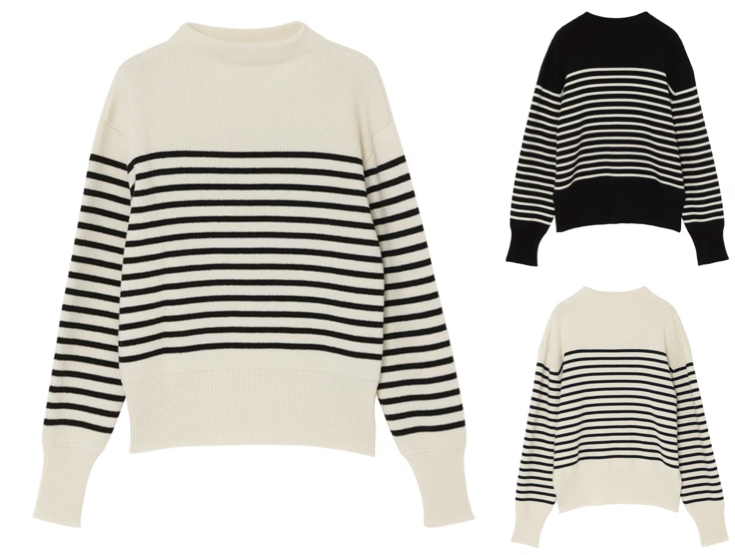 lucien pellat-finet（ルシアン ペラフィネ）　ホワイトxブラックのボーダーニット