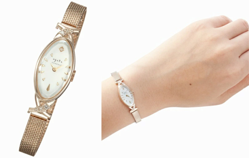 agete（アガット）ゴールドの腕時計