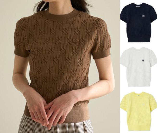 SNIDEL（スナイデル）ブラウンのハーフスリーブニット