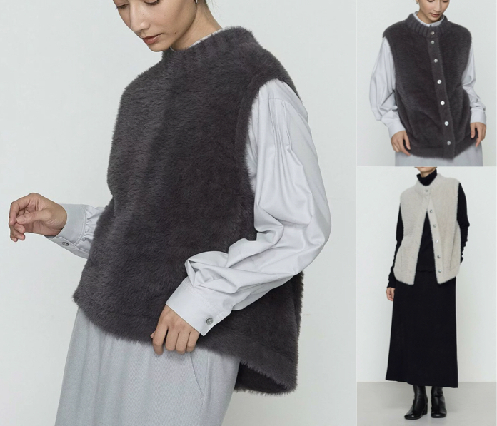 Gabardine K.Tグレーのフェザーヤーンベスト