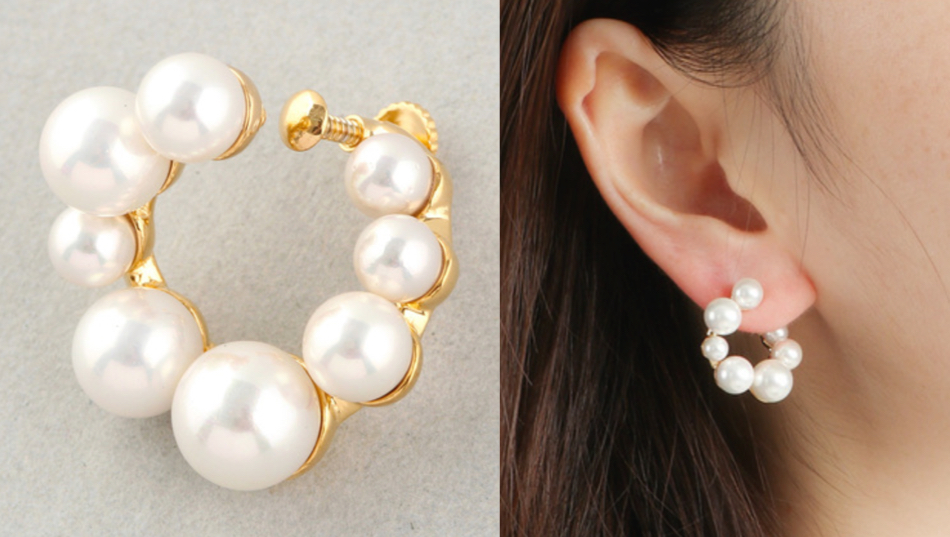 Jouete(ジュエッテ)ゴールドx多連パールのイヤリング