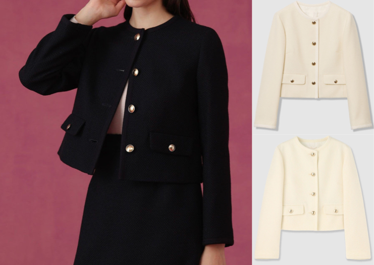 ANAYI（アナイ）ブラックのノーカラージャケット