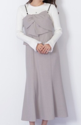 JILL by JILL STUART(ジルスチュアート)ベージュのリボンナロージャンスカ