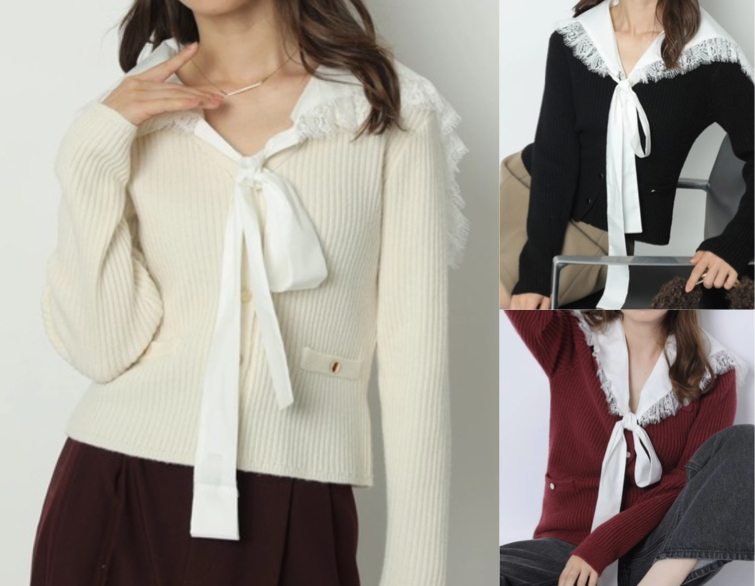 Apuweiser-riche（アプワイザーリッシェ）アイボリーのセーラーカラーニット