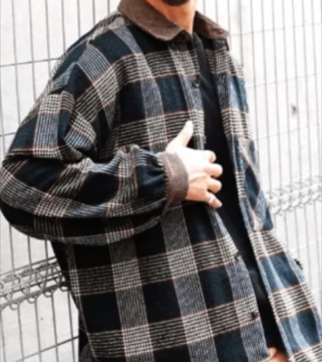 JIGGYS（ジギーズ）ネイビーのチェック柄ジャケット