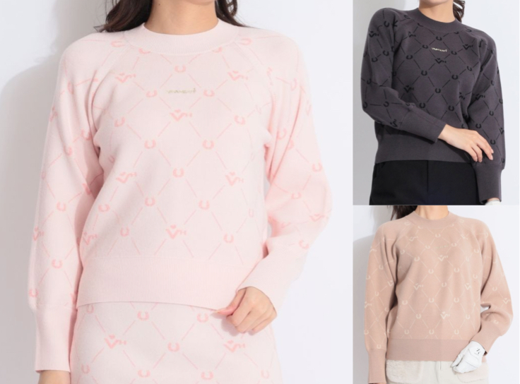 VIVA HEART（ビバハート）ピンクのジャガードロゴニット