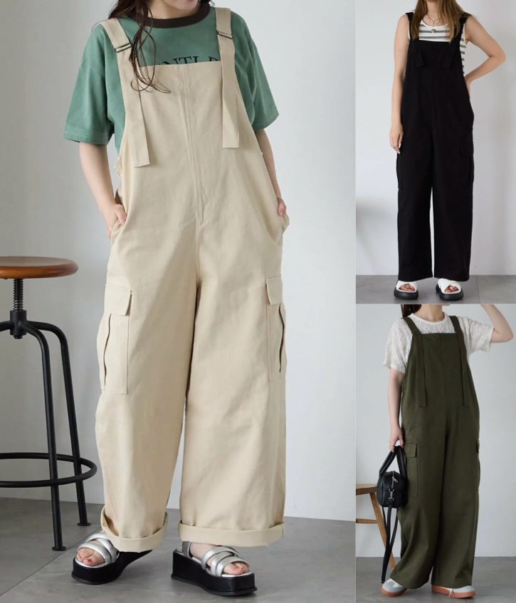 ehka sopo（エヘカソポ）ベージュのサロペット