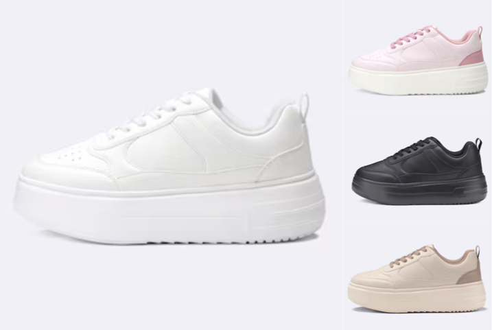 GU（ジーユー）ホワイトのボリュームソールスニーカー