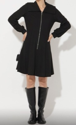 AND COUTURE（アンドクチュール）ブラックのセンタージップワンピース