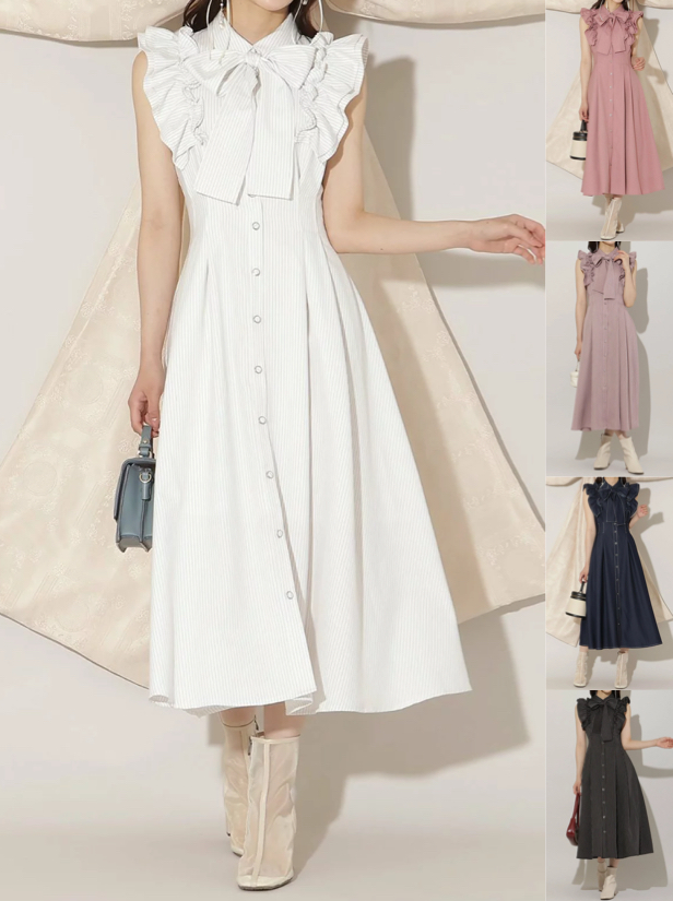 WILLSELECTION（ウィルセレクション）ホワイトのフリルスリーブワンピース