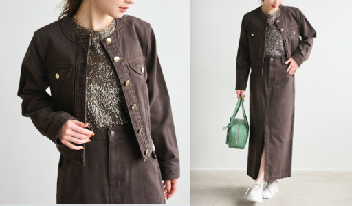 lounieブラウンのデニムジャケット
