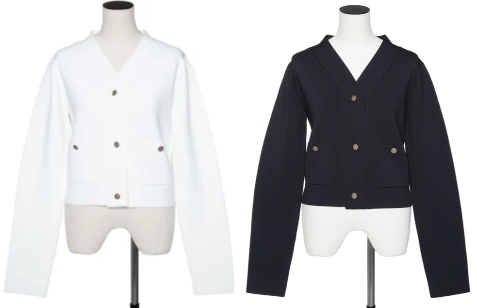 CHIEKO+（チエコプラス）ホワイトのニットジャケット