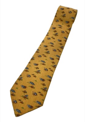 HERMES（エルメス）イエローのモグラ柄ネクタイ