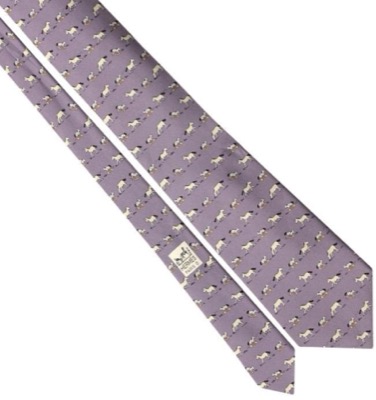 HERMES（エルメス）ライトパープルのウマ柄ネクタイ