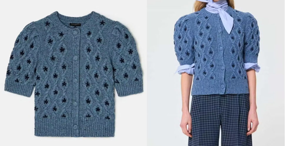 TARA JARMON（タラ ジャーモン）ブルーの花柄カーディガン