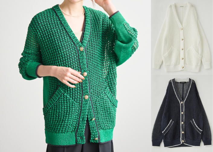 LOUNIE（ルーニィ）グリーンのニットカーディガン