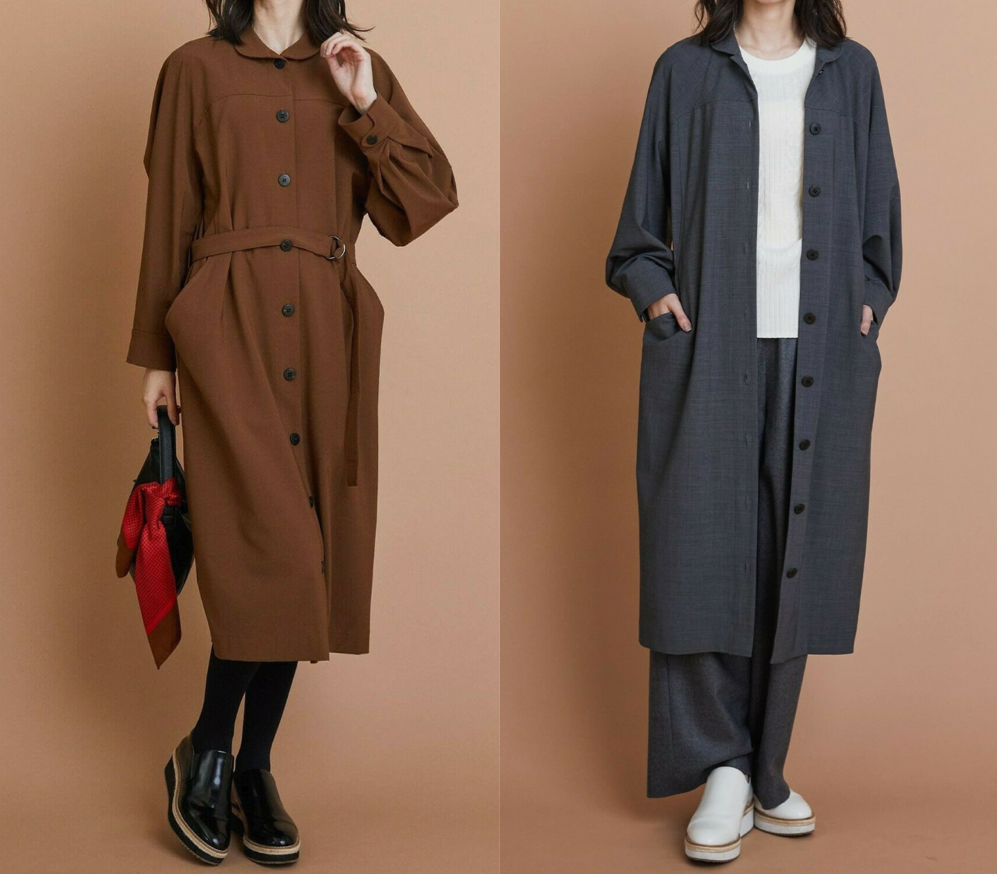 L'EQUIPE（レキップ）ブラウンのシャツワンピース