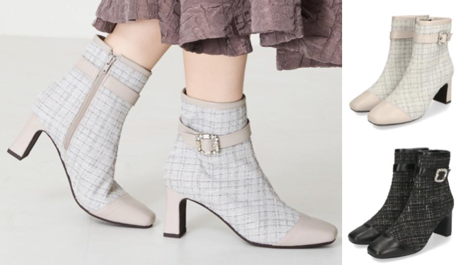 ORiental TRaffic（オリエンタルトラフィック）アイボリーのヒールブーツ