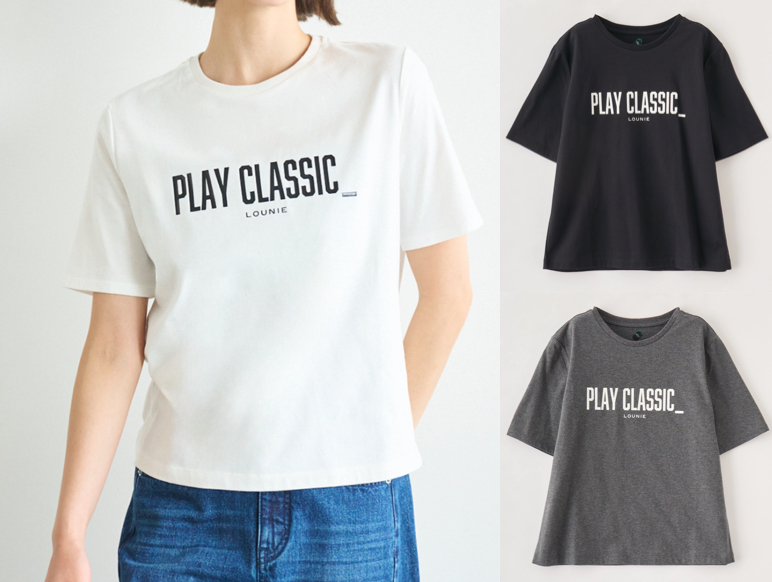 LOUNIE（ルーニィ）ホワイトのロゴTシャツ