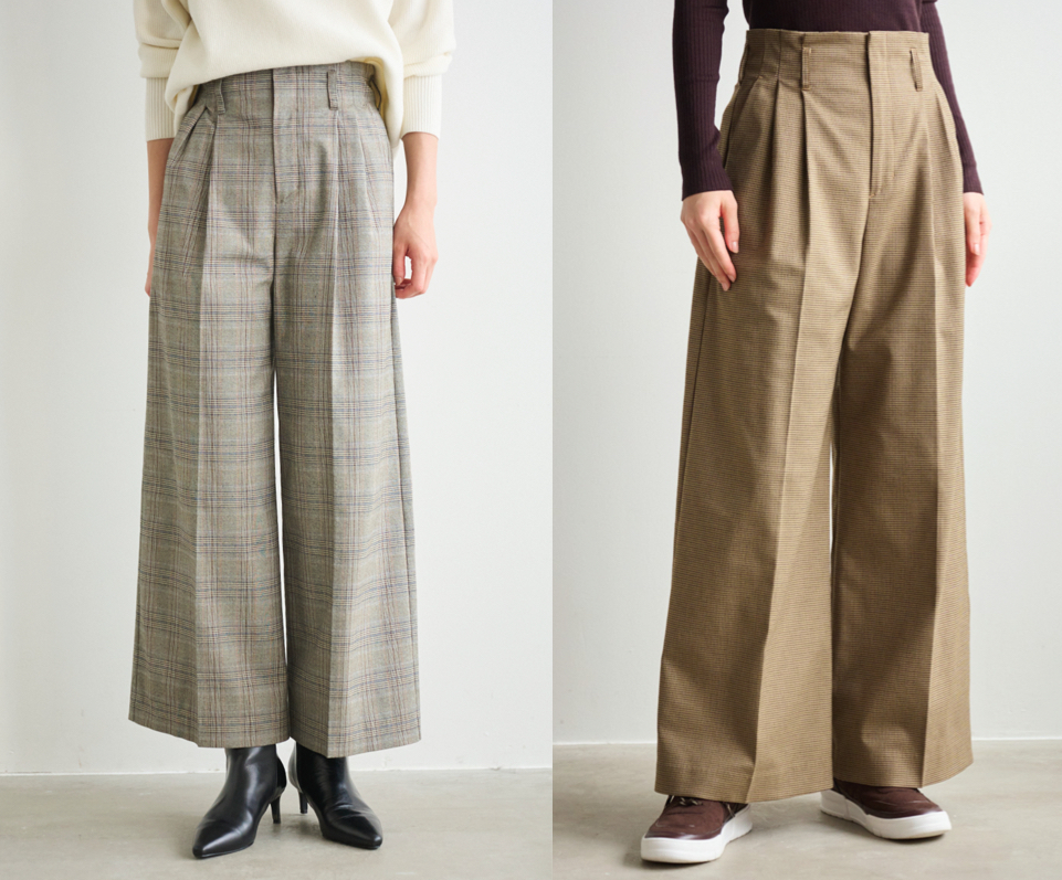 LOUNIE（ルーニィ）グレーのチェック柄パンツ