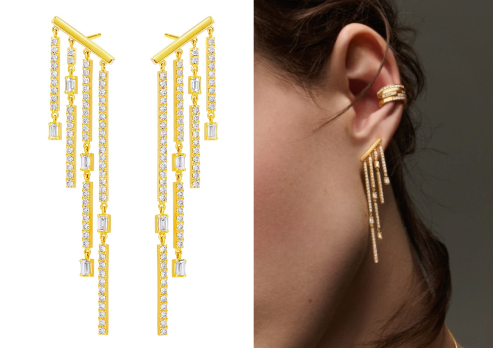 AHKAH（アーカー）ゴールドxダイヤのシャンデリアピアス