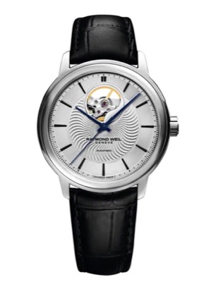 岡本時計店ブラックxシルバーの腕時計