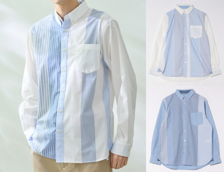 Arnold Palmer（アーノルドパーマー）ホワイトxブルーのランダムストライプシャツ