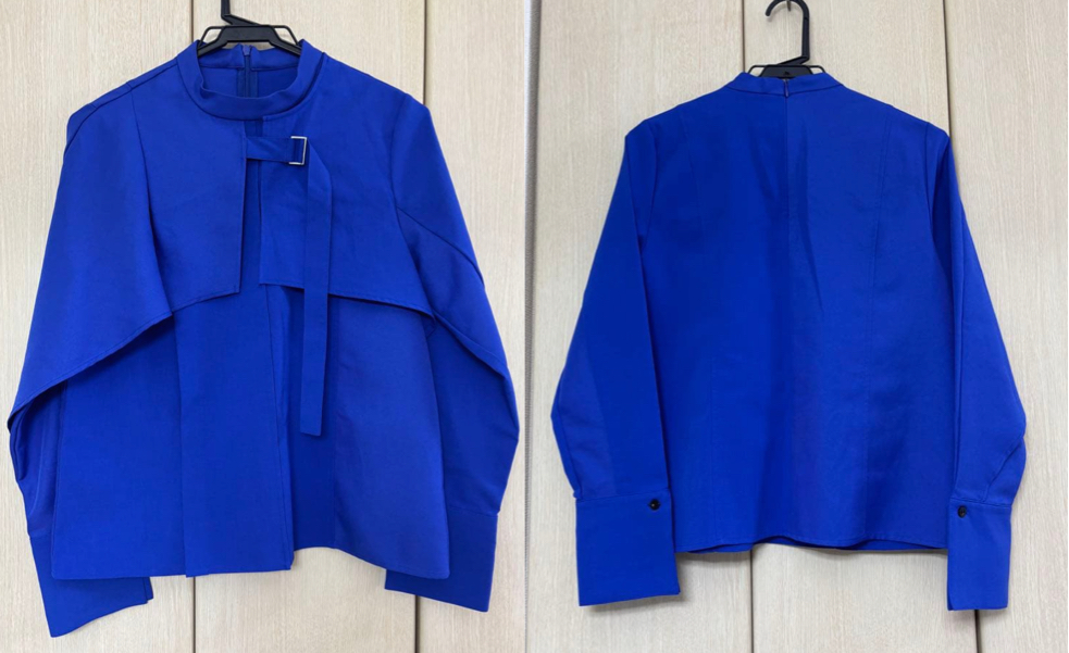 UNITED TOKYO フレアレイヤードブラウスブルーのブラウス