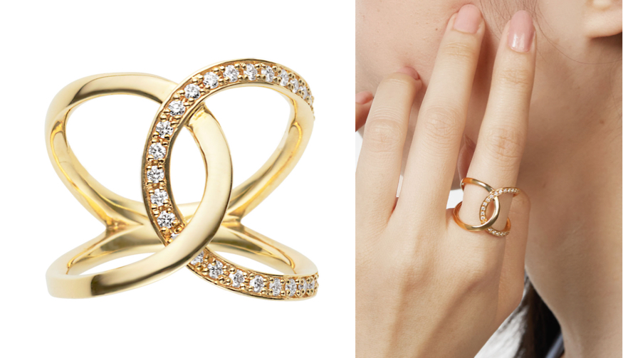 VendomeAoyama（ヴァンドーム青山）ゴールドxダイヤのダブルフープリング