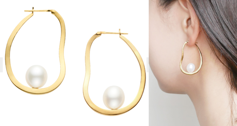 VendomeAoyama（ヴァンドーム青山）ゴールドフープxパールのピアス