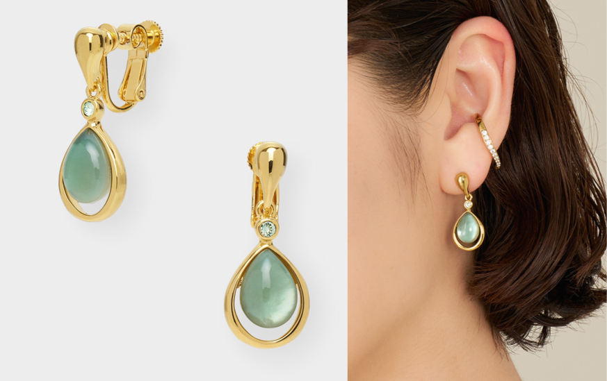 VENDOME BOUTIQUE（ヴァンドームブティック）ゴールドxグリーンストーンのイヤリング