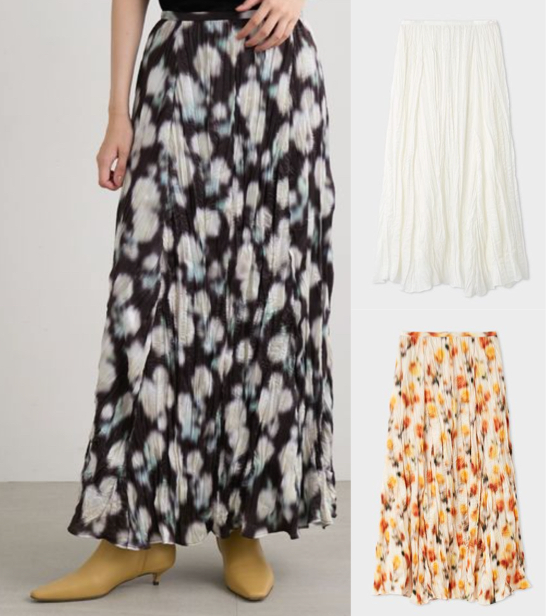 MIESROHE(ミースロエ)ブラックxホワイトのワッシャースカート