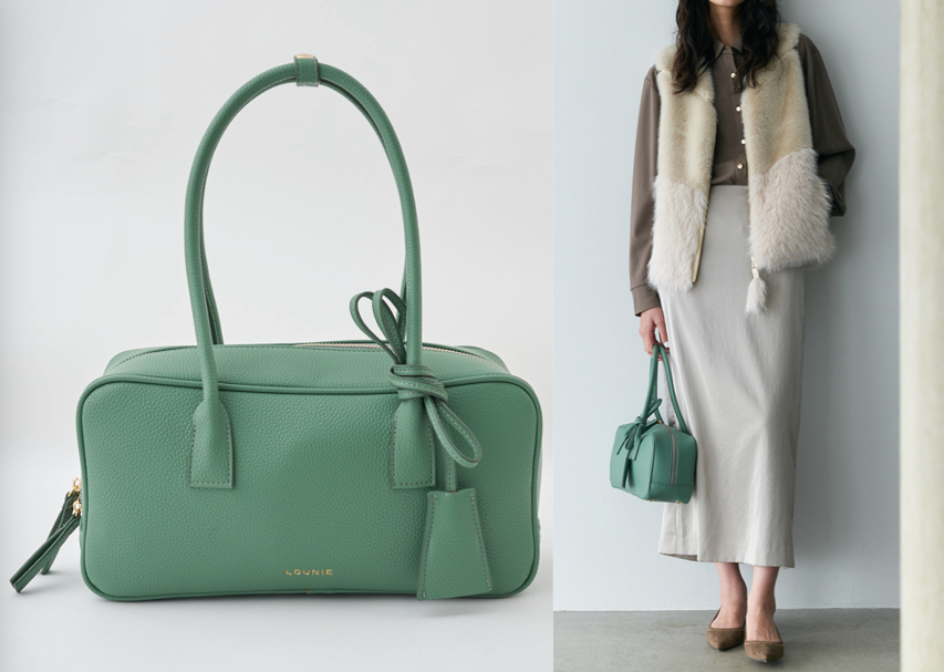lounieグリーンのバッグ