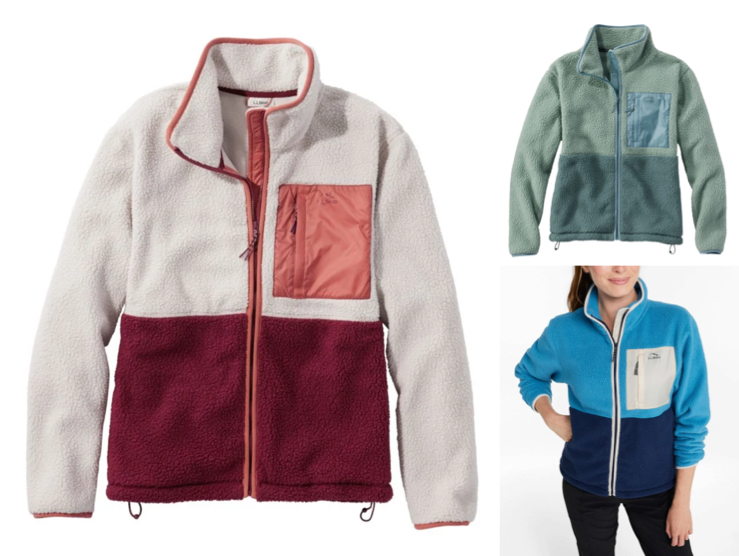 L.L.Beanホワイト×ボルドーのジャケット