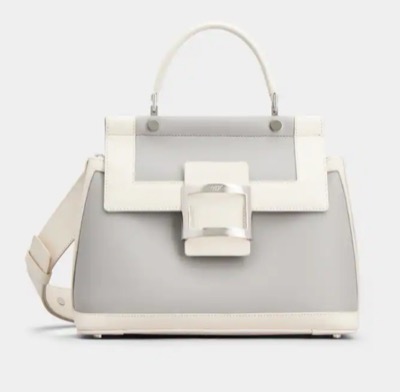 rogervivier（ロジェ ヴィヴィエ）グレーxホワイトのハンドバッグ
