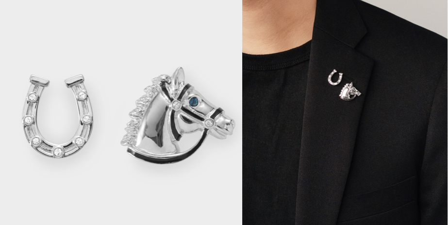 VENDOME BOUTIQUE(ヴァンドームブティック)シルバーのホースシュー& 馬ブローチ