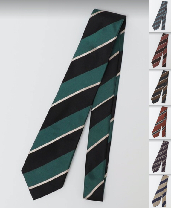 SHIPS Colors(シップスカラーズ)グリーンのストライプネクタイ