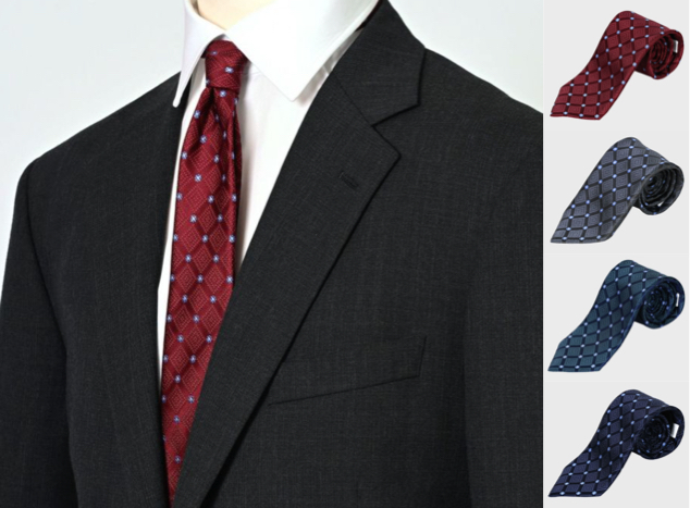 SEIWA(セイワ)ボルドーのチェック柄ネクタイ