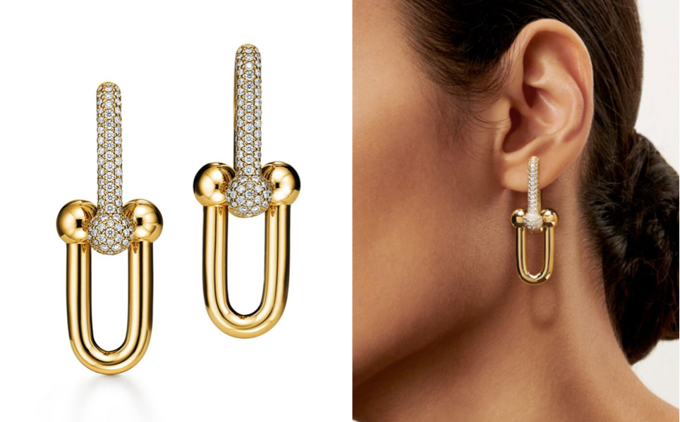 Tiffanyゴールド×ダイヤのピアス