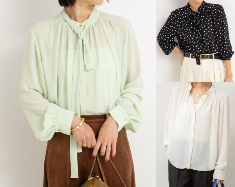 NOLLEY'S（ノーリーズ）ライトグリーンのシアーブラウス