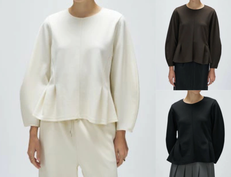 cloenc（クロエンス）ホワイトのペプラムプルオーバー