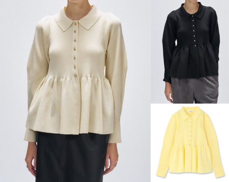 cloenc（クロエンス）アイボリーのニットブラウス