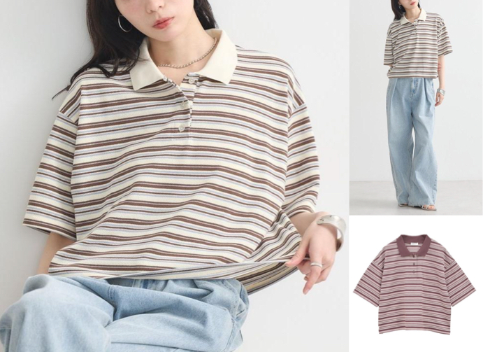 earth music&ecologyボーダーポロシャツ