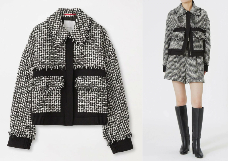 LOVELESS (ラブレス)ブラックのツイードジャケットブルゾン