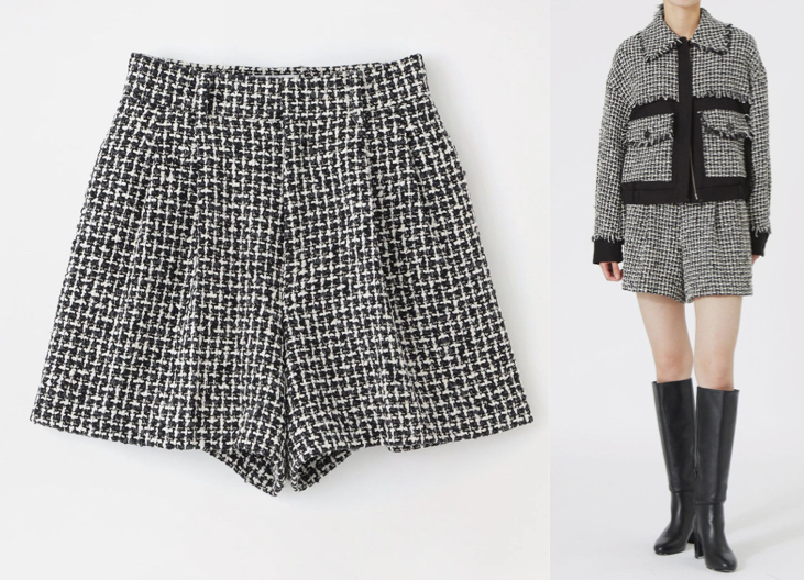 LOVELESS (ラブレス)ブラックのツイードショートパンツ