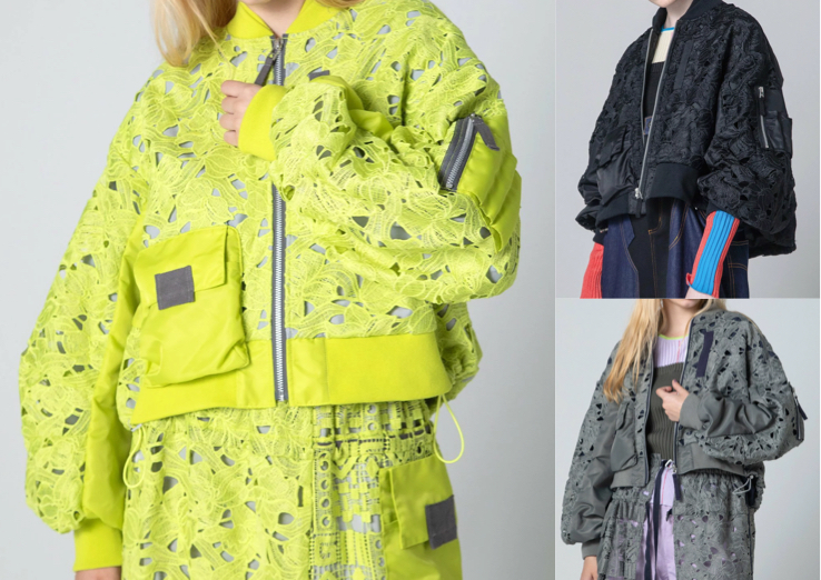 AULA AILA(アウラアイラ)イエローのレースMA-1ブルゾン