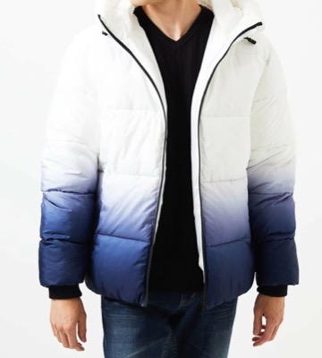 MK MICHEL KLEIN homme(ミッシェルクランオム)ホワイトxブルーのグラデーションブルゾン